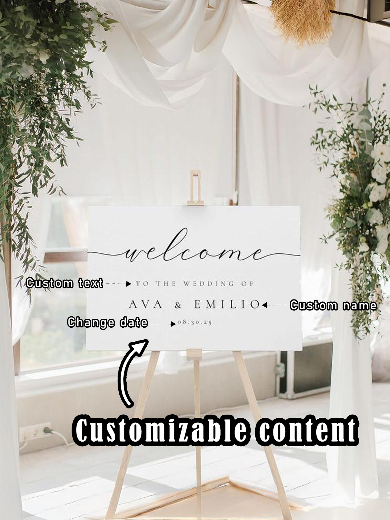 Custom PVC Material Wedding Welcome Sign